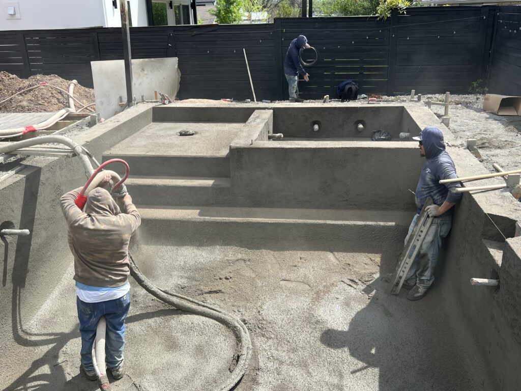 Custom gunite pool built by Renaissance Pools in Austin, TX