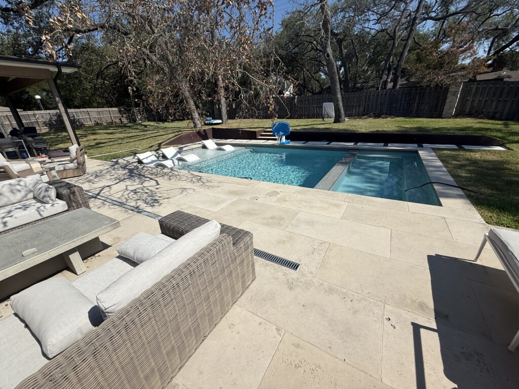 Custom pool, spa and decking in Westlake, TX by Renaissance Pools